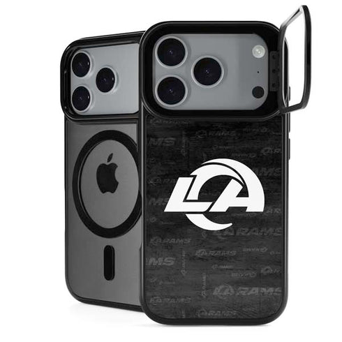 NFL Los Angeles Rams Black & White iPhone 17 Pro Max Kickstand Case