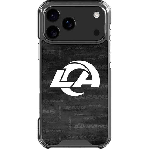 NFL Los Angeles Rams Black & White iPhone 18 Pro Max Clear Case