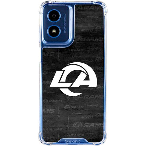 NFL Los Angeles Rams Black & White Moto G 5G (2024) Clear Case