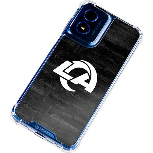 NFL Los Angeles Rams Black & White Moto G 5G (2024) Clear Case
