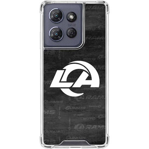 NFL Los Angeles Rams Black & White Moto G Play 5G (2025) Clear Case