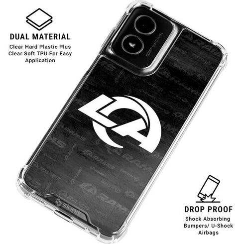 NFL Los Angeles Rams Black & White Moto G Power 5G (2024) Clear Case