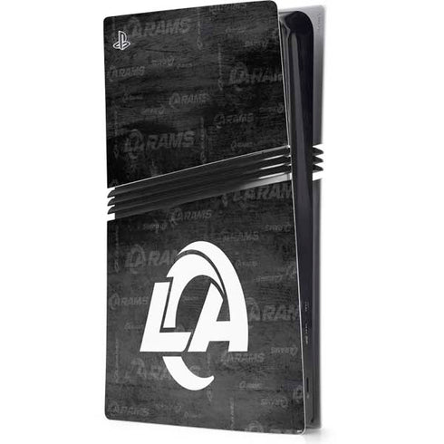 NFL Los Angeles Rams Black & White PS5 Pro Console Skin