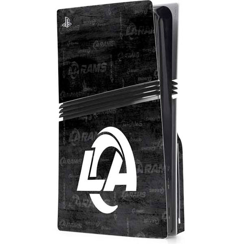 NFL Los Angeles Rams Black & White PS5 Pro Disk Console Skin
