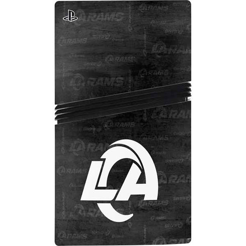 NFL Los Angeles Rams Black & White PS5 Pro Disk Console Skin