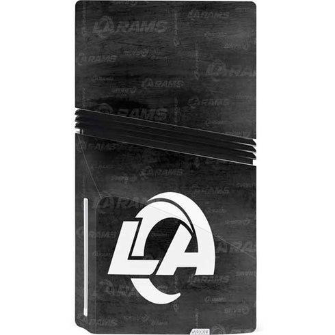 NFL Los Angeles Rams Black & White PS5 Pro Disk Console Skin