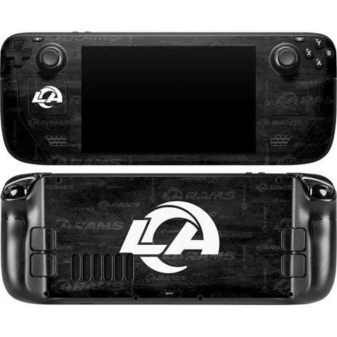 NFL Los Angeles Rams Black & White Steam Deck Handheld Gaming Computer Skin