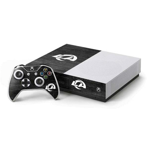 NFL Los Angeles Rams Black & White Xbox One S All-Digital Edition Bundle Skin