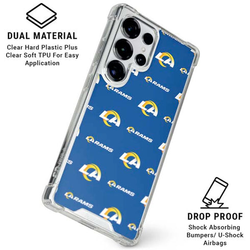 NFL Los Angeles Rams Blitz Series Galaxy S25 Ultra Clear Case