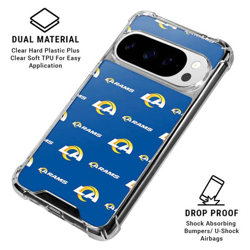 NFL Los Angeles Rams Blitz Series Google Pixel 10 Pro XL Clear Case