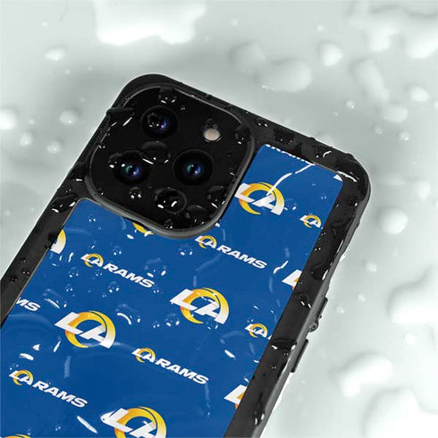 NFL Los Angeles Rams Blitz Series iPhone 15 Pro Waterproof Case