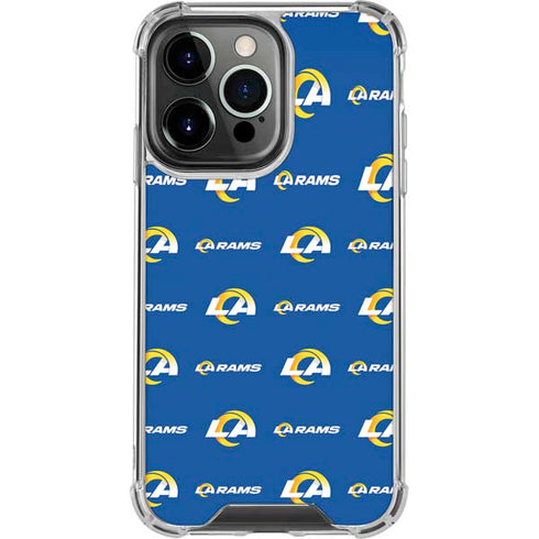 NFL Los Angeles Rams Blitz Series iPhone 16 Pro Clear Case