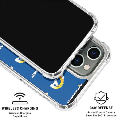 NFL Los Angeles Rams Blitz Series iPhone 16 Pro Clear Case