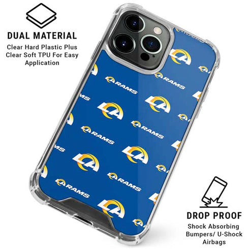 NFL Los Angeles Rams Blitz Series iPhone 16 Pro Clear Case