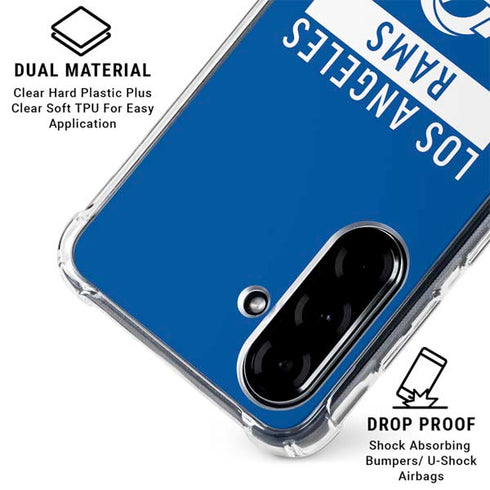 NFL Los Angeles Rams Blue Performance Series Galaxy A36 5G Clear Case