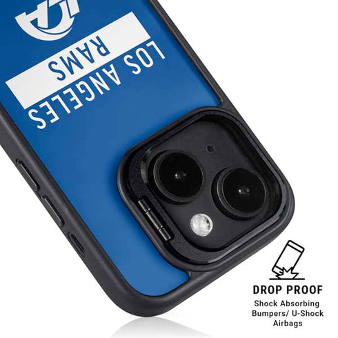 NFL Los Angeles Rams Blue Performance Series iPhone 15 Plus Kickstand Case
