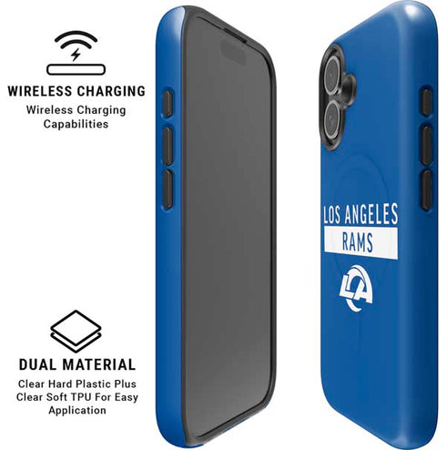 NFL Los Angeles Rams Blue Performance Series iPhone 16 Magsafe Impact Case