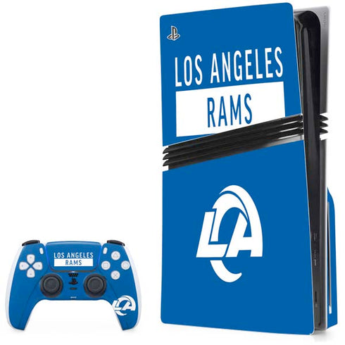 NFL Los Angeles Rams Blue Performance Series PS5 Pro Disk Bundle Skin