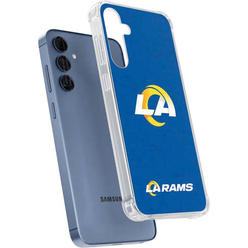 NFL Los Angeles Rams Distressed Galaxy A55 5G Clear Case