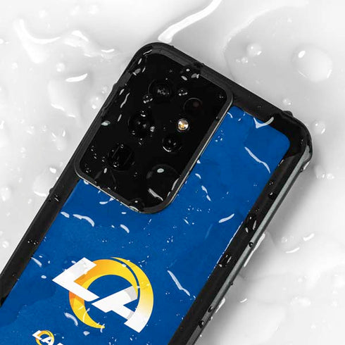 NFL Los Angeles Rams Distressed Galaxy S24 Ultra Waterproof Case