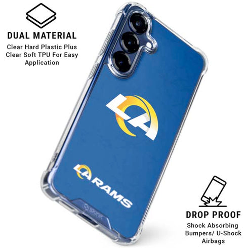 NFL Los Angeles Rams Distressed Galaxy S25 FE Clear Case