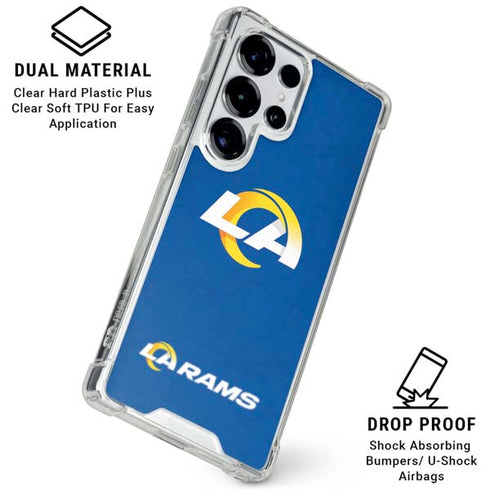 NFL Los Angeles Rams Distressed Galaxy S25 Ultra Clear Case