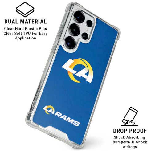 NFL Los Angeles Rams Distressed Galaxy S26 Ultra Clear Case
