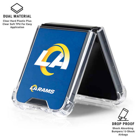 NFL Los Angeles Rams Distressed Galaxy Z Flip7 Clear Case