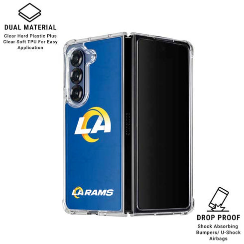 NFL Los Angeles Rams Distressed Galaxy Z Fold7 Clear Case