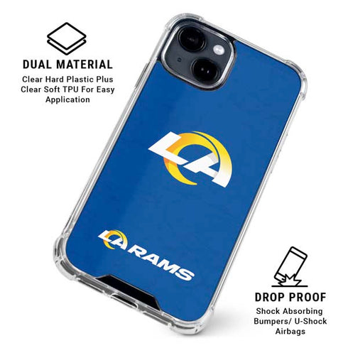 NFL Los Angeles Rams Distressed iPhone 15 Clear Case