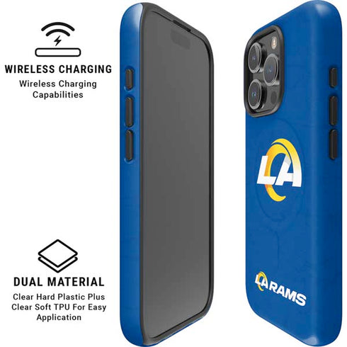 NFL Los Angeles Rams Distressed iPhone 16 Pro Max Magsafe Impact Case