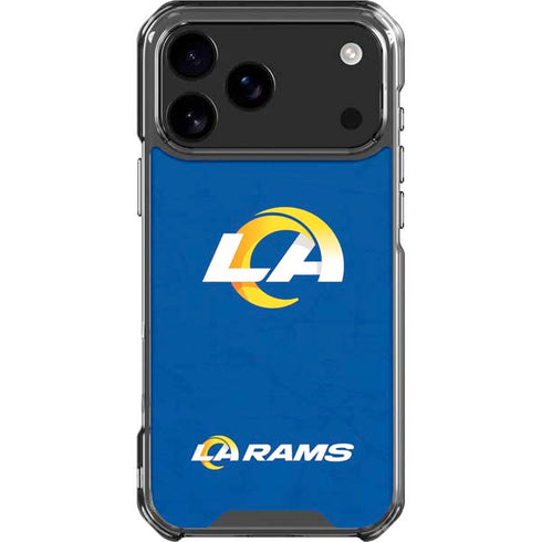NFL Los Angeles Rams Distressed iPhone 17 Pro Max Clear Case