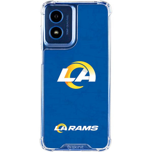 NFL Los Angeles Rams Distressed Moto G 5G (2024) Clear Case