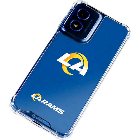 NFL Los Angeles Rams Distressed Moto G 5G (2024) Clear Case