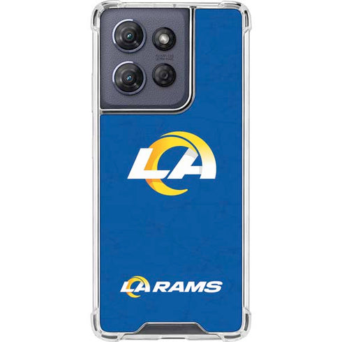 NFL Los Angeles Rams Distressed Moto G Play 5G (2025) Clear Case