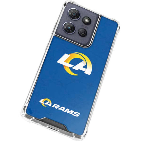 NFL Los Angeles Rams Distressed Moto G Play 5G (2025) Clear Case