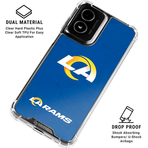 NFL Los Angeles Rams Distressed Moto G Power 5G (2024) Clear Case