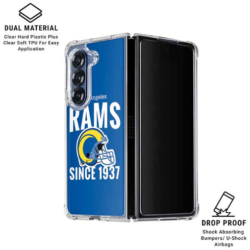 NFL Los Angeles Rams Helmet Galaxy Z Fold6 Clear Case