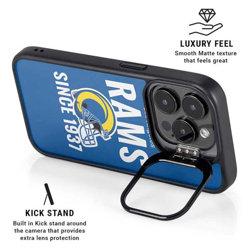 NFL Los Angeles Rams Helmet iPhone 14 Pro Kickstand Case