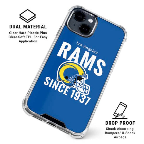 NFL Los Angeles Rams Helmet iPhone 15 Clear Case