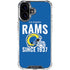 NFL Los Angeles Rams Helmet iPhone 16 Plus Clear Case