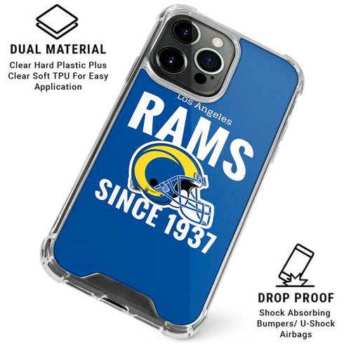 NFL Los Angeles Rams Helmet iPhone 16 Pro Max Clear Case
