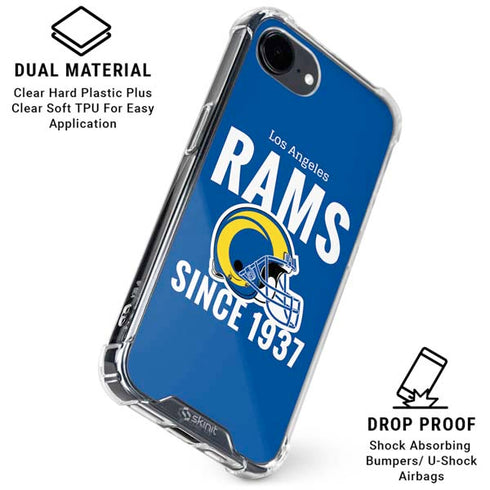 NFL Los Angeles Rams Helmet iPhone 16e Clear Case