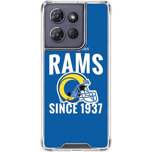 NFL Los Angeles Rams Helmet Moto G 5G (2025) Clear Case