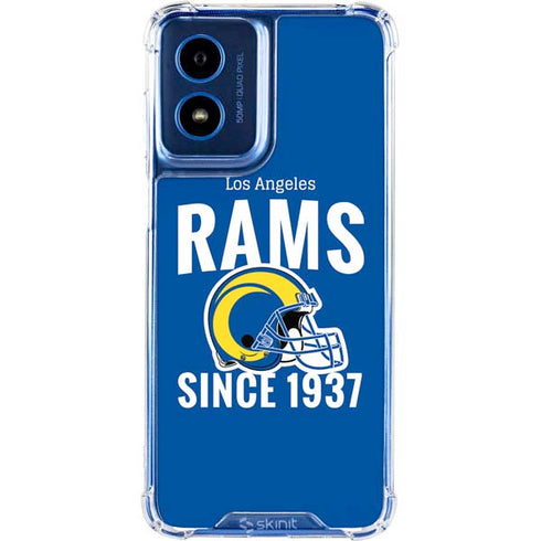 NFL Los Angeles Rams Helmet Moto G 5G (2024) Clear Case