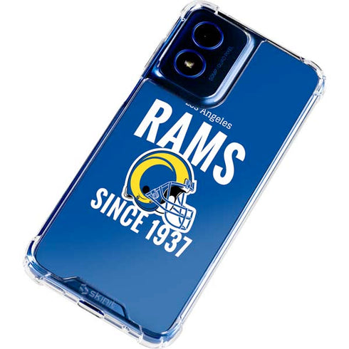 NFL Los Angeles Rams Helmet Moto G 5G (2024) Clear Case