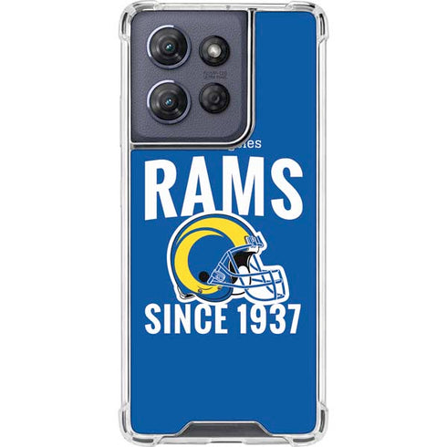 NFL Los Angeles Rams Helmet Moto G Play 5G (2025) Clear Case