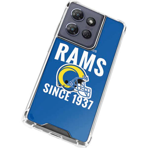 NFL Los Angeles Rams Helmet Moto G Play 5G (2025) Clear Case