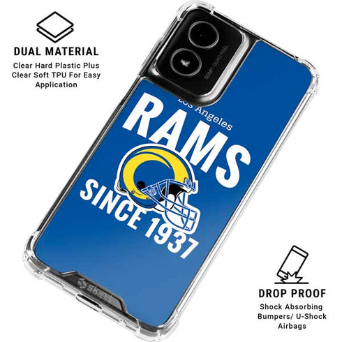 NFL Los Angeles Rams Helmet Moto G Power 5G (2024) Clear Case