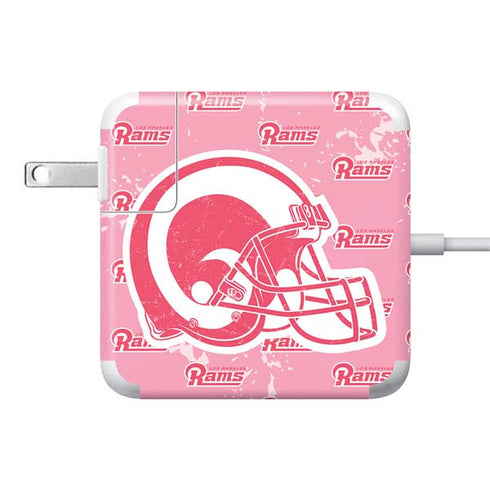 NFL Los Angeles Rams Pink Logo Blast 85W Power Adapter (15 and 17 inch MacBook Pro Charger) Skin